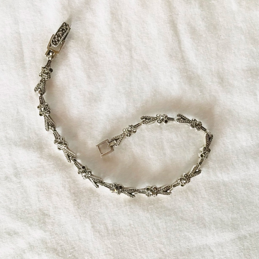 Intricate Silver Marcasite Bracelet